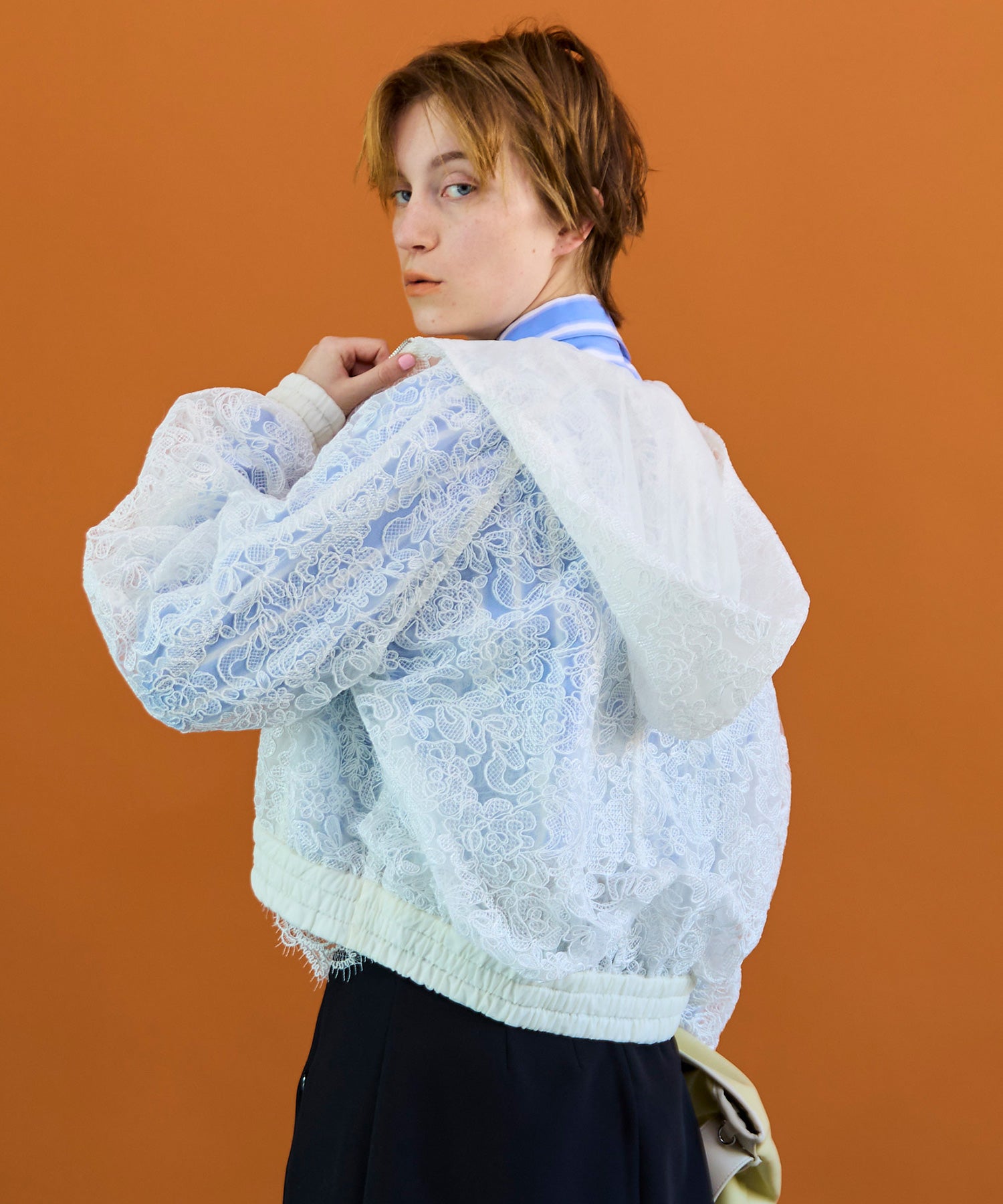 【26SPRING PRE-ORDER】Hooded lace parka