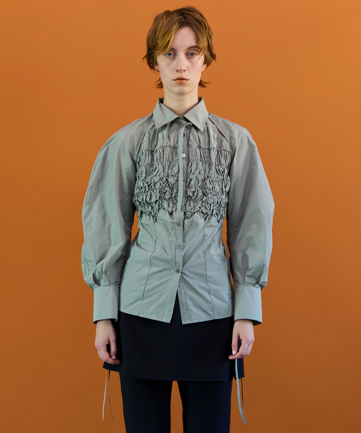 【26SPRING PRE-ORDER】Shirring Fabric Shape Shirt