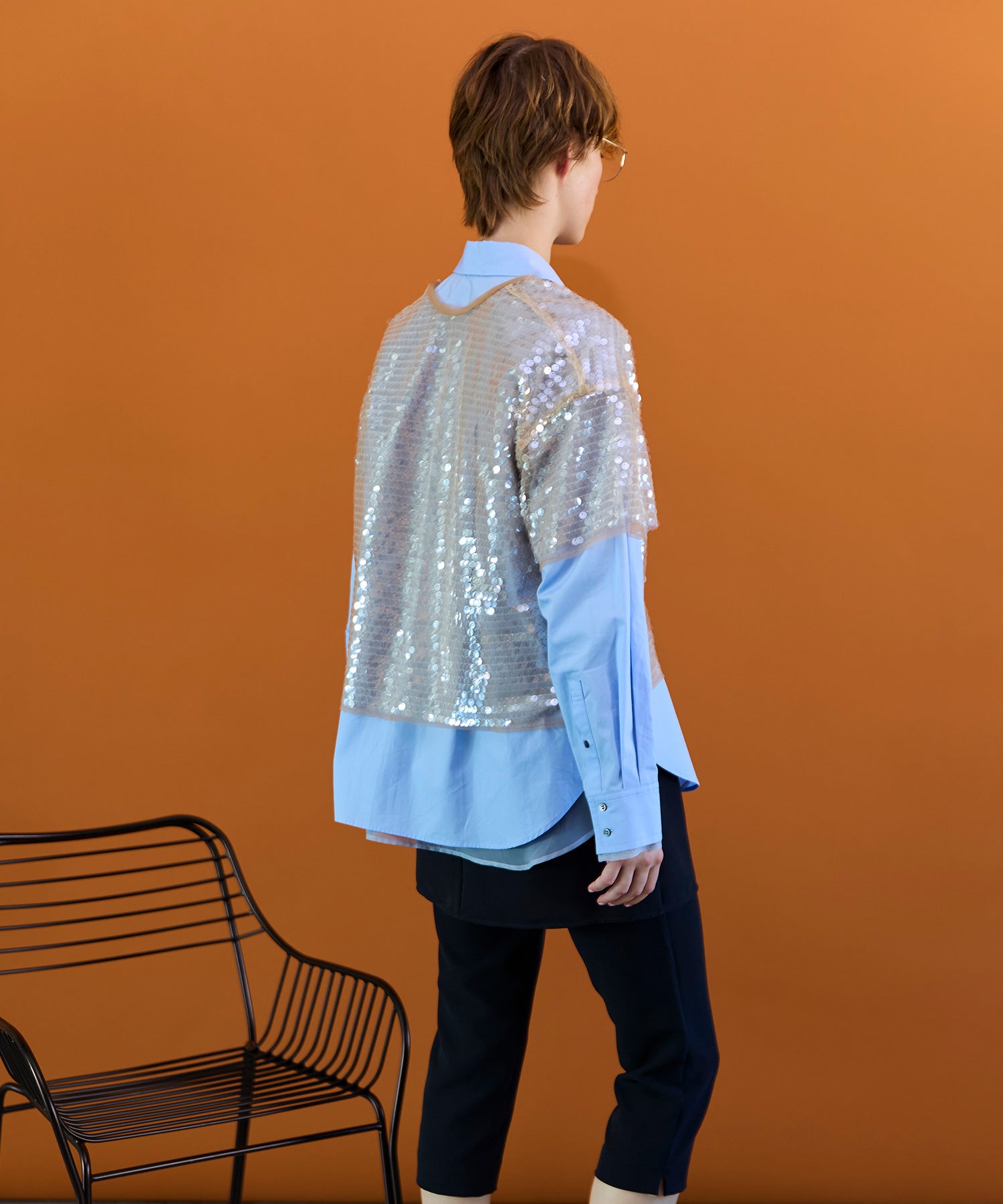 [26SPRING PRE-ORDER] 시어 스팽글 오버 티셔츠