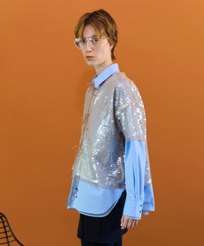 [26SPRING PRE-ORDER] 시어 스팽글 오버 티셔츠