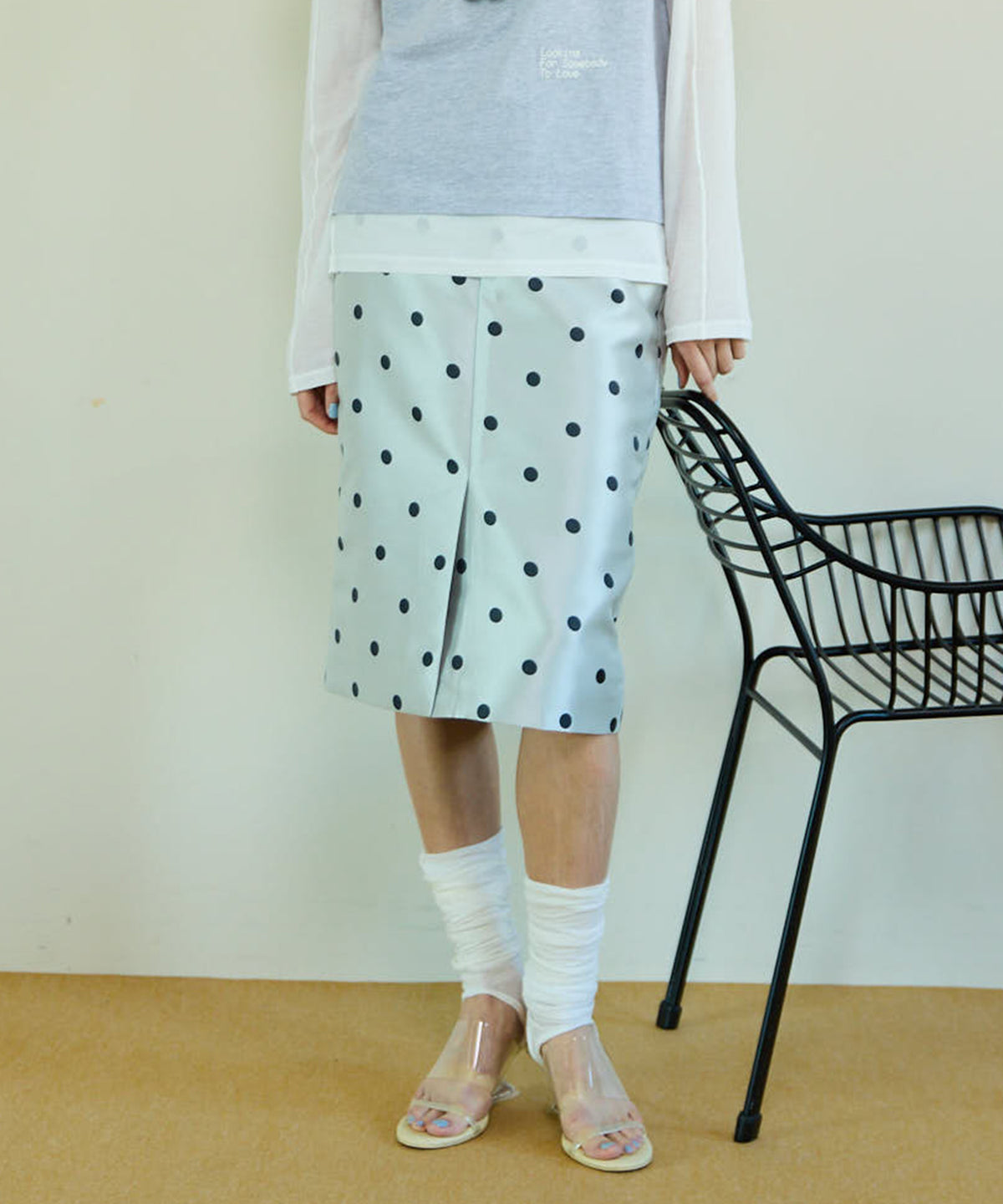 【26SPRING PRE-ORDER】Dot Midi Length Skirt