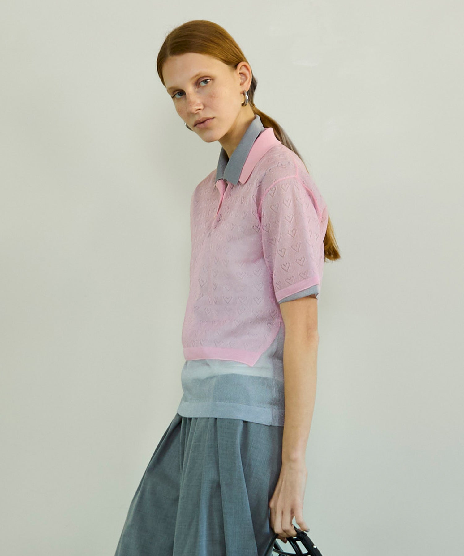 【26SPRING PRE-ORDER】Layered Sheer Knit Polo