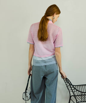 【26SPRING PRE-ORDER】Layered Sheer Knit Polo