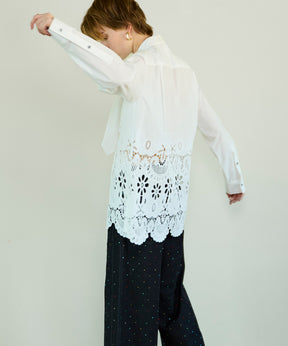 【26SPRING PRE-ORDER】Hem Embroidery Tie Shirt