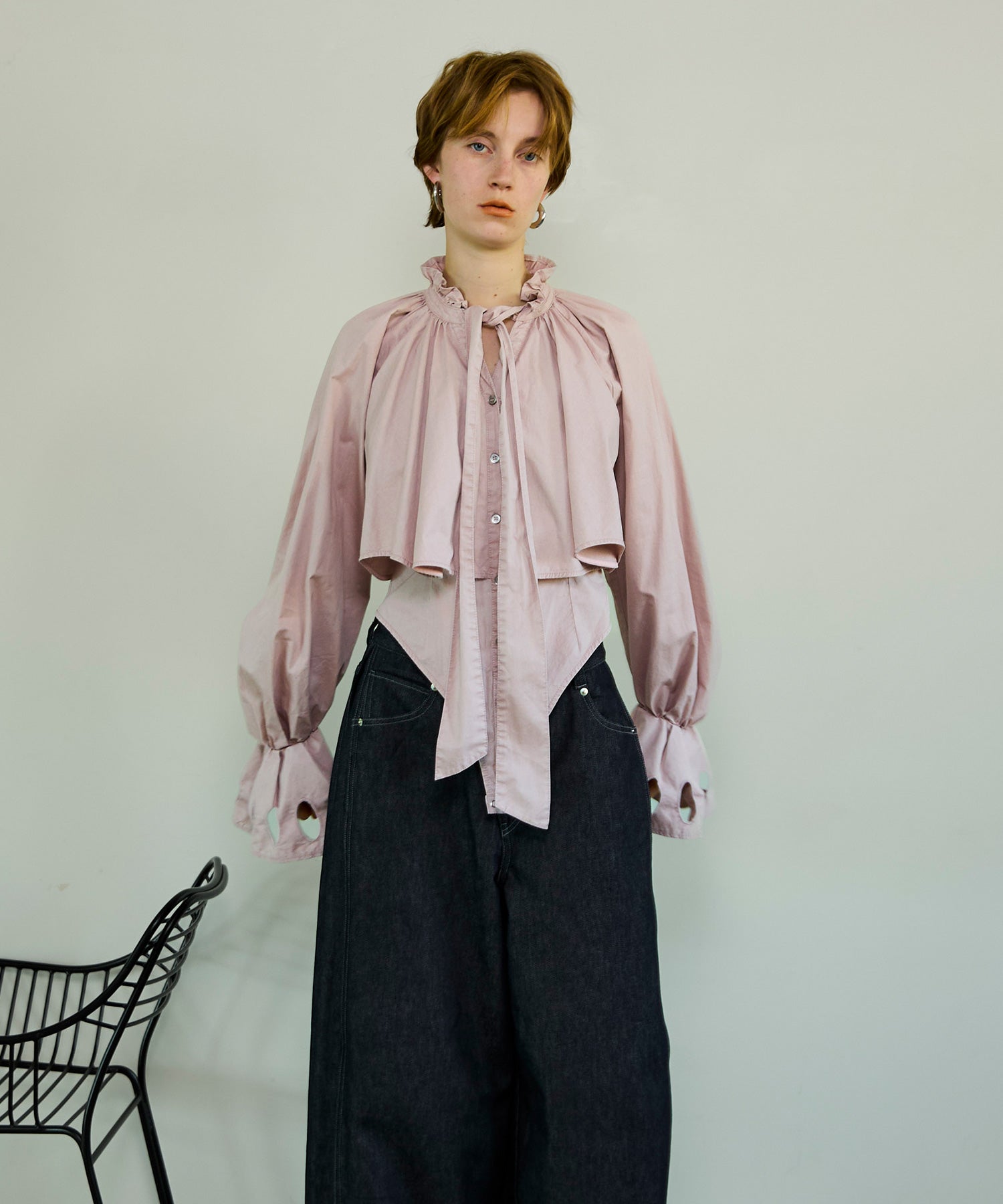 [26SPRING PRE-ORDER] 러플 셔츠 바디수트