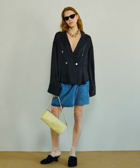 【26SPRING PRE-ORDER】Drape Denim Culotte Skirt