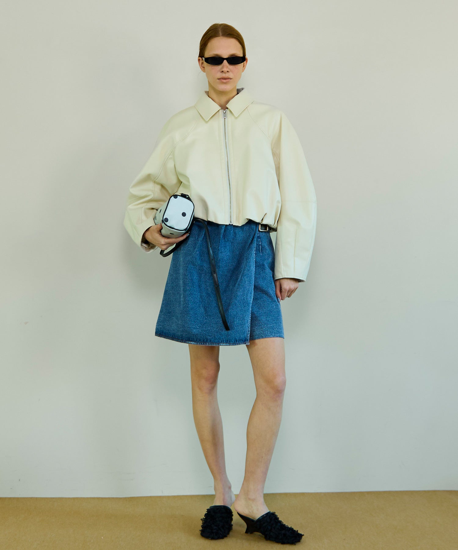 【26SPRING PRE-ORDER】Drape Denim Culotte Skirt