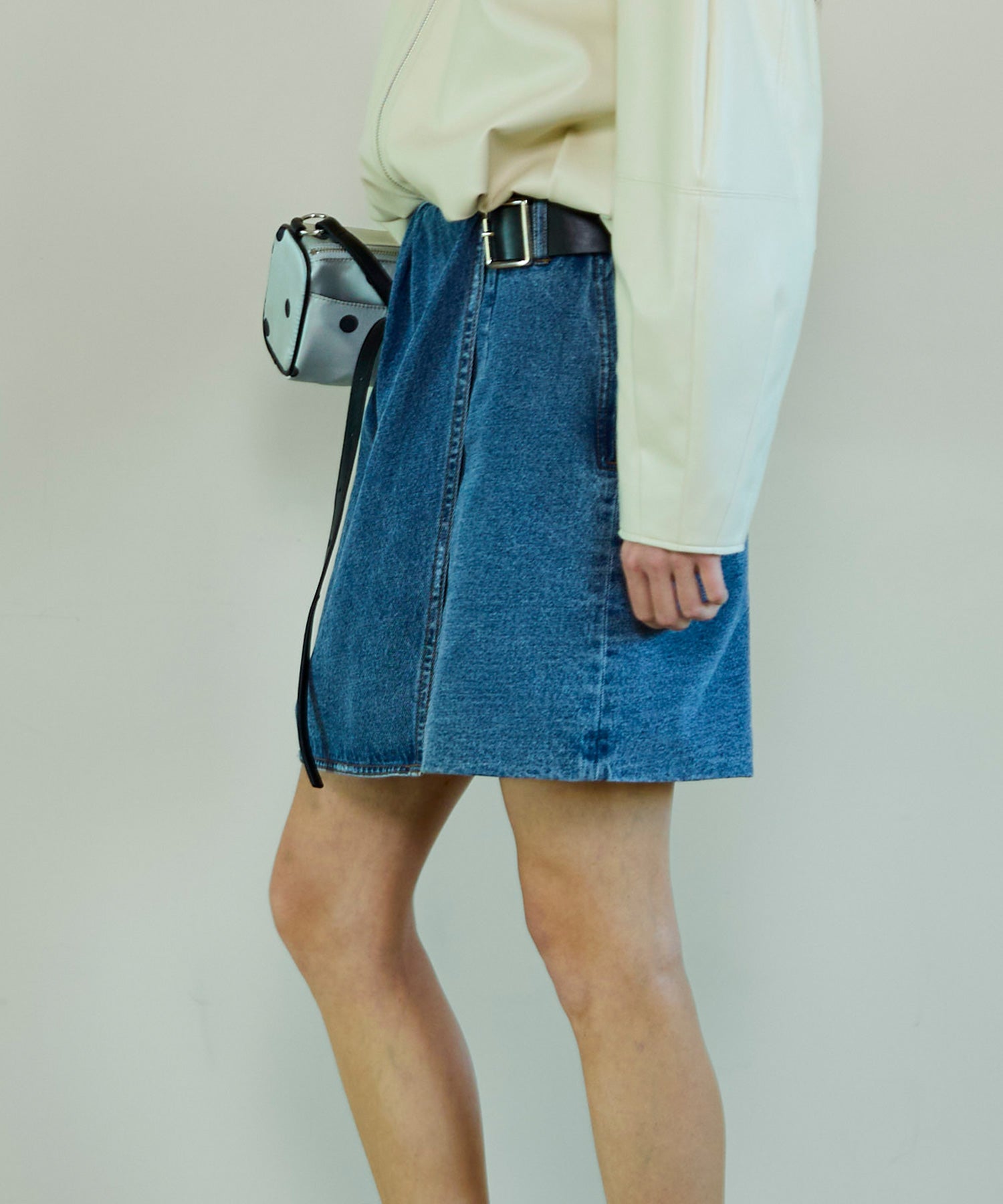 【26SPRING PRE-ORDER】Drape Denim Culotte Skirt