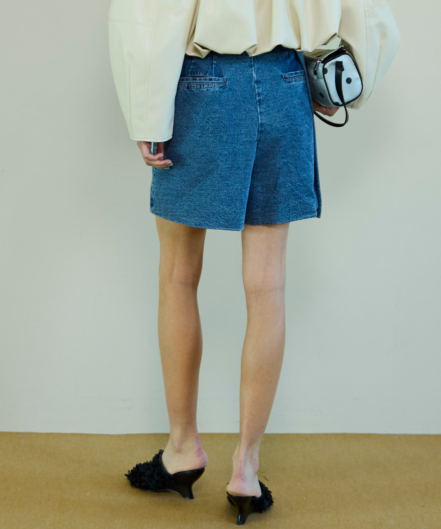 【26SPRING PRE-ORDER】Drape Denim Culotte Skirt