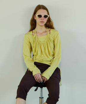 【26SPRING PRE-ORDER】Mini Skirt Layer Capri Pants