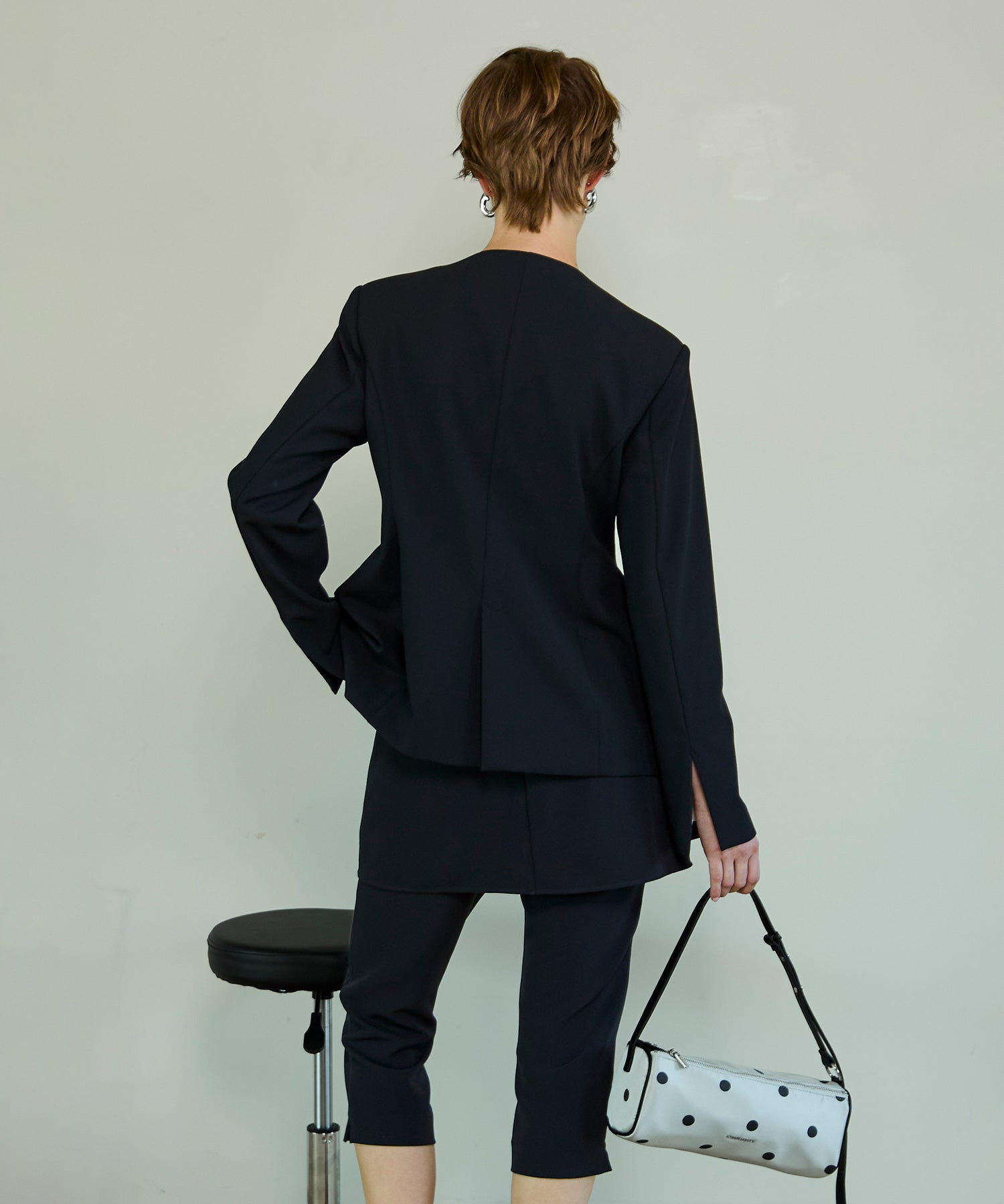 【26SPRING PRE-ORDER】No-Collar 2WAY Ribbon Jacket