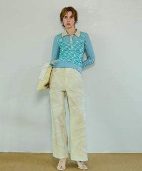 【26SPRING PRE-ORDER】Three-Piece Sheer Polo Top