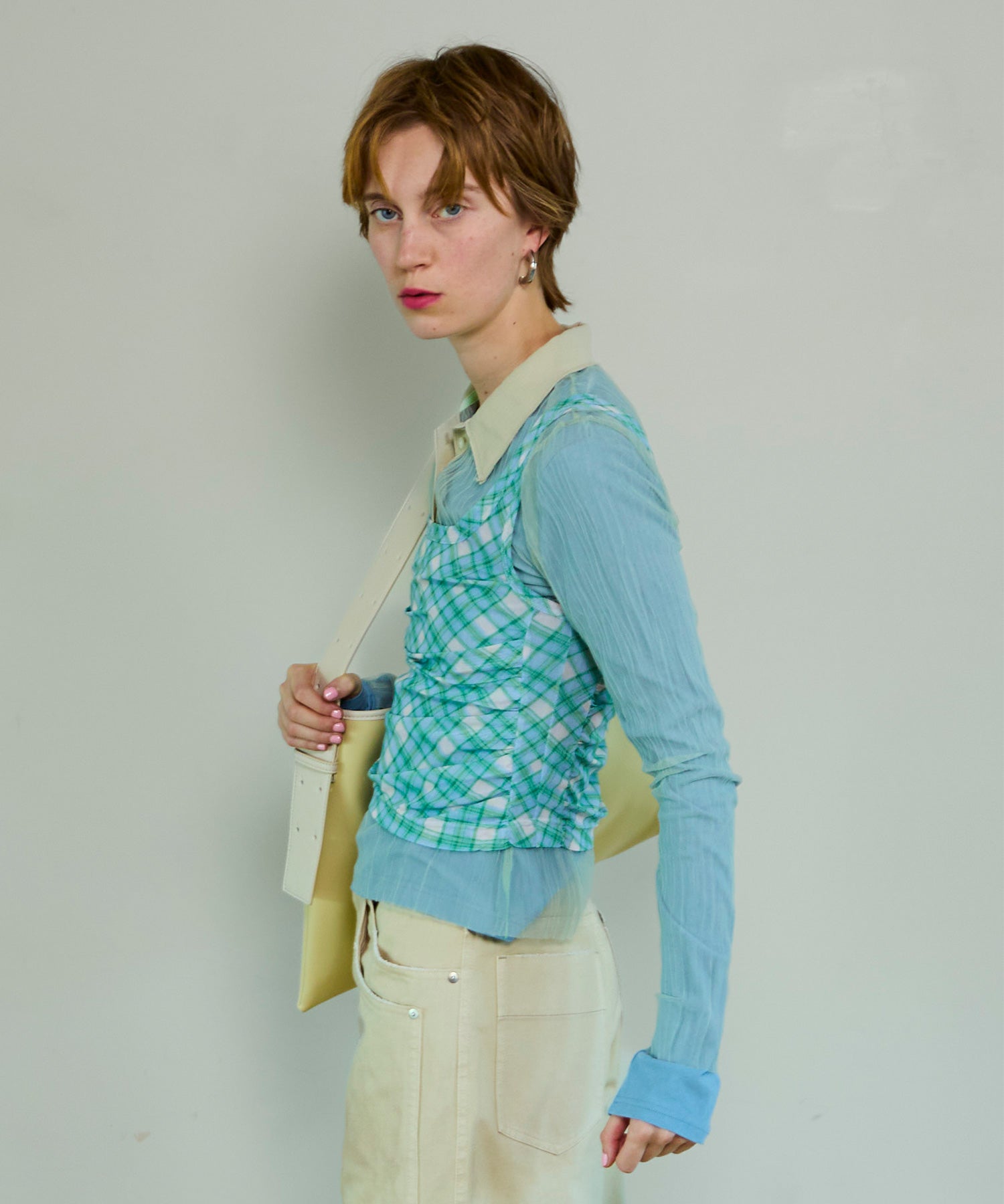 【26SPRING PRE-ORDER】Three-Piece Sheer Polo Top