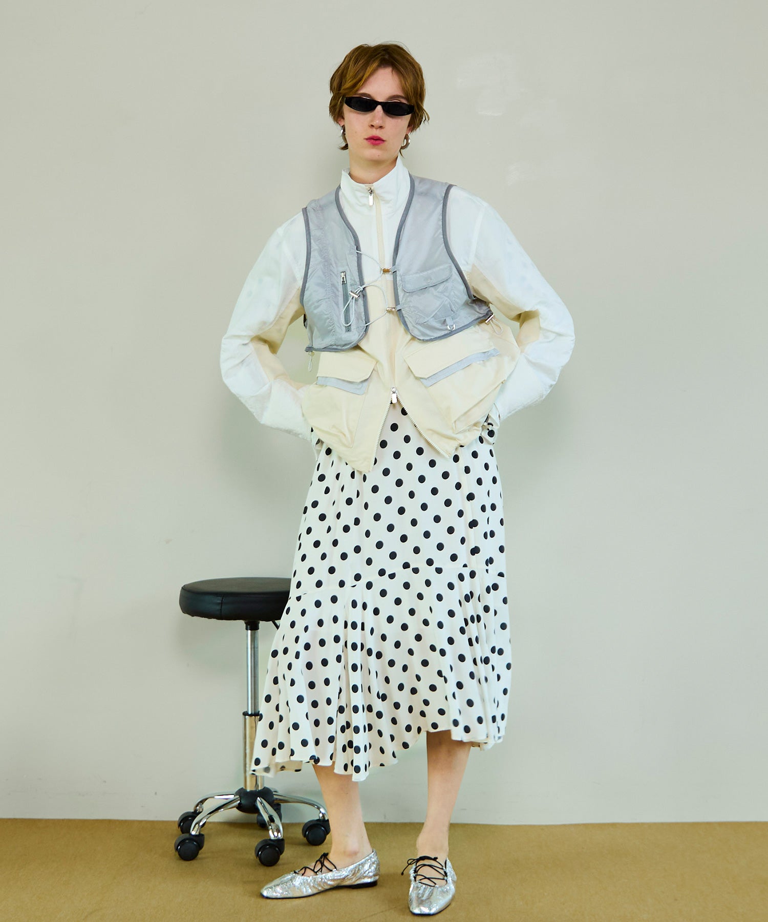 【26SPRING PRE-ORDER】2WAY Sleeve Dot One-Piece