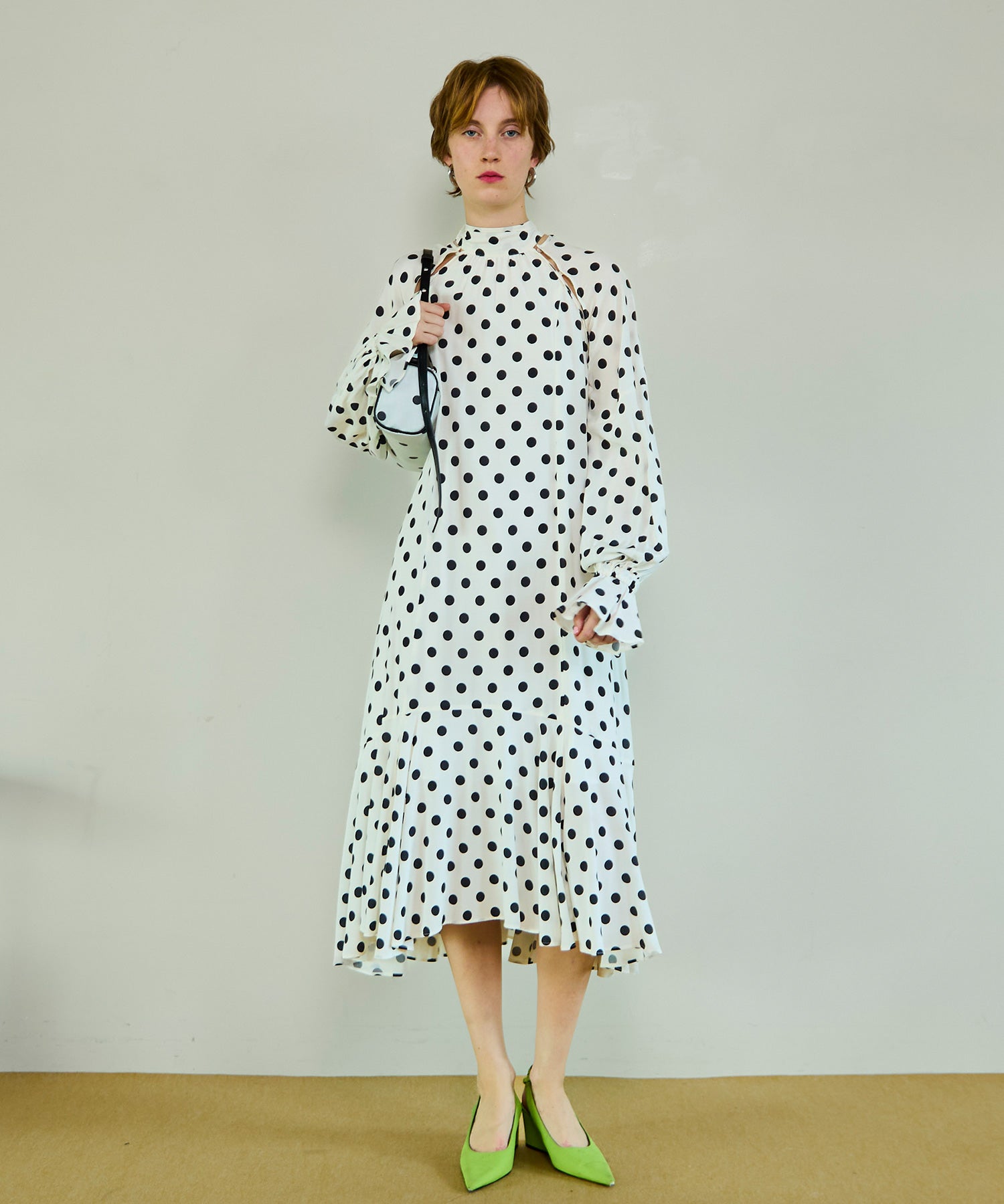 【26SPRING PRE-ORDER】2WAY Sleeve Dot One-Piece