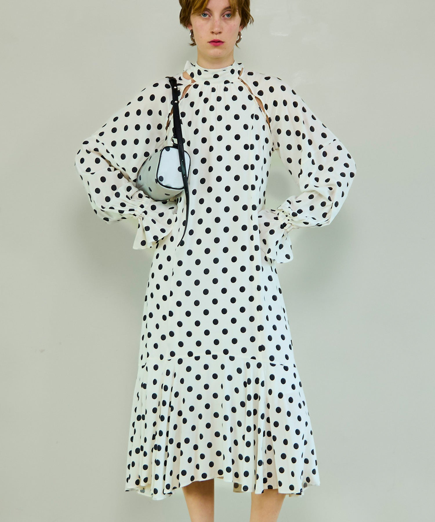 【26SPRING PRE-ORDER】2WAY Sleeve Dot One-Piece