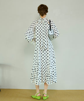 【26SPRING PRE-ORDER】2WAY Sleeve Dot One-Piece