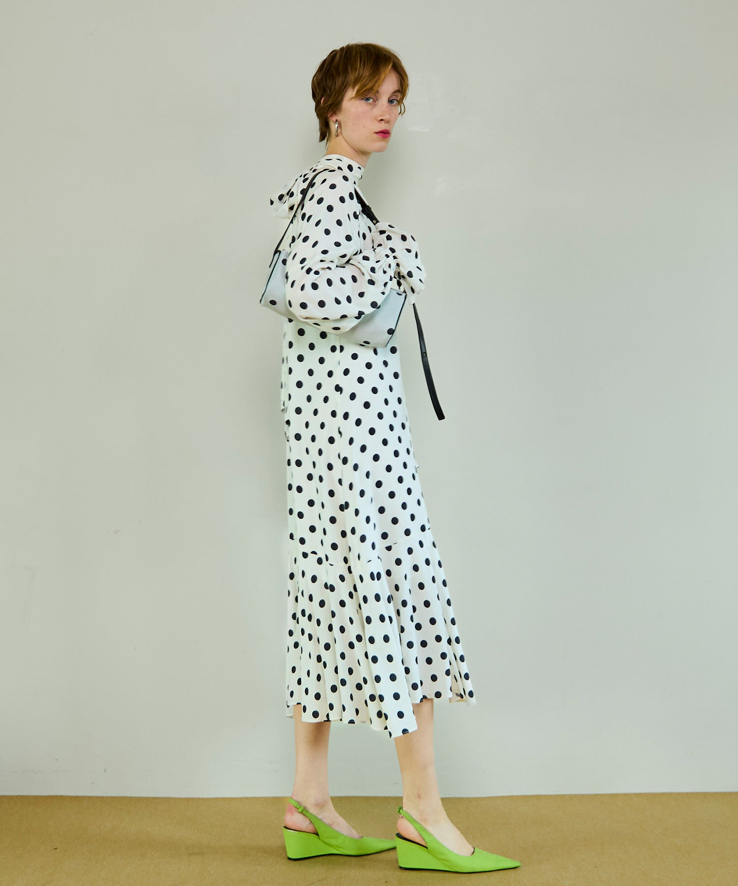 【26SPRING PRE-ORDER】2WAY Sleeve Dot One-Piece