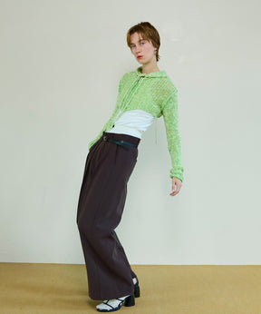 【26SPRING PRE-ORDER】Zip Short Cardigan with Babouche Collar