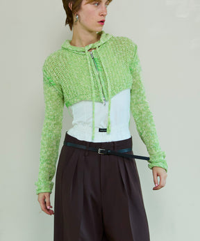 【26SPRING PRE-ORDER】Zip Short Cardigan with Babouche Collar