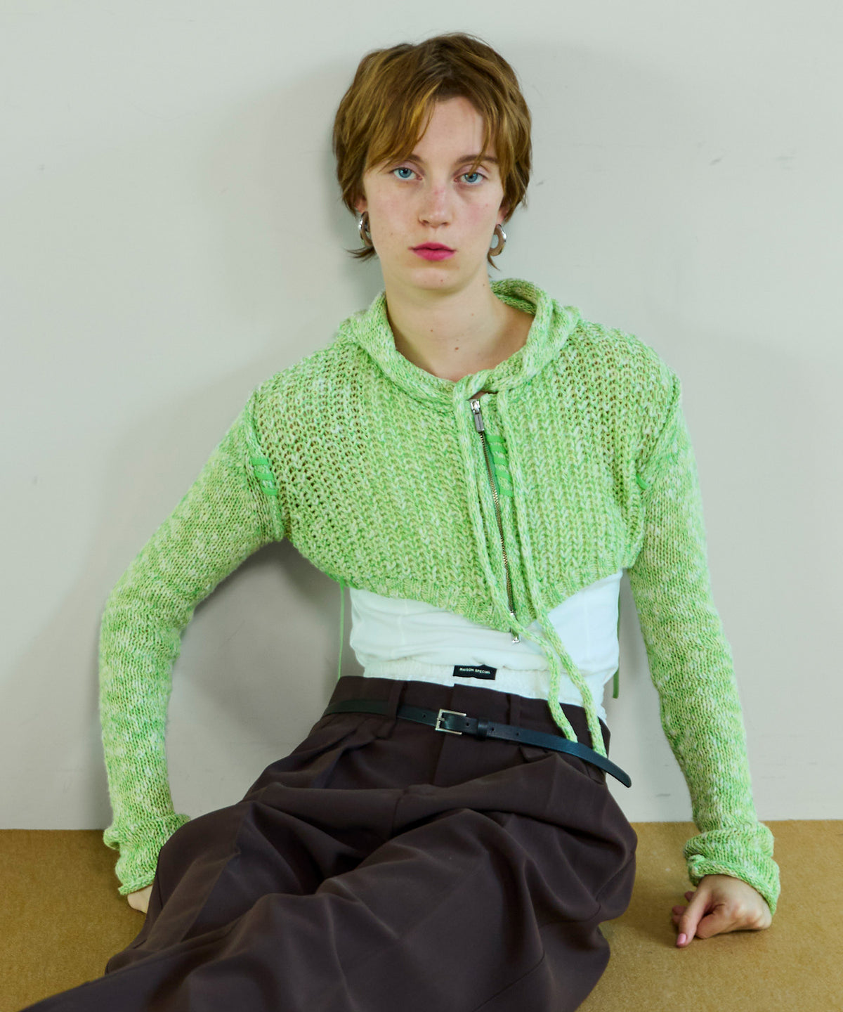 【26SPRING PRE-ORDER】Zip Short Cardigan with Babouche Collar