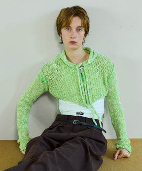 【26SPRING PRE-ORDER】Zip Short Cardigan with Babouche Collar