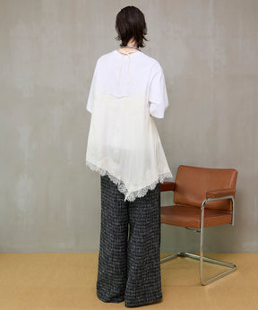 【26SPRING PRE-ORDER】Side-Lined Tweed Easy Pants