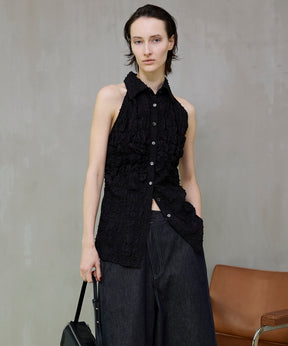 【26SPRING PRE-ORDER】Shirring Fabric Shape Shirt