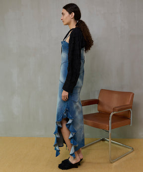 [26SPRING PRE-ORDER] 프릴 데님 드레스