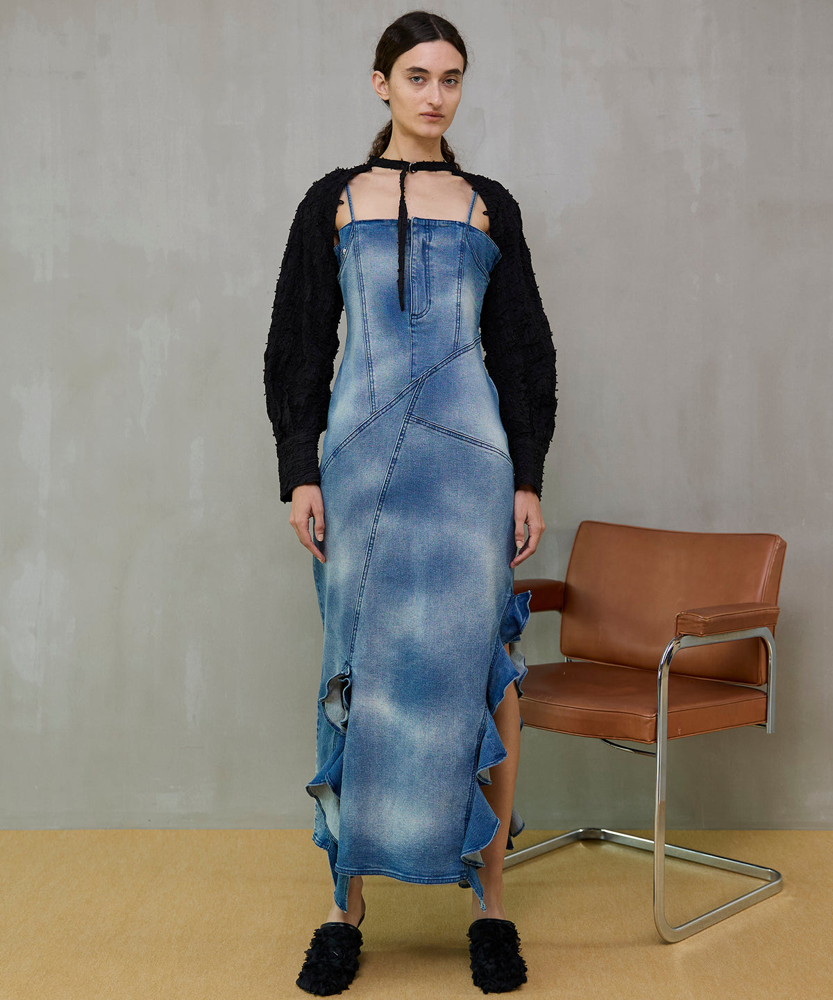 【26SPRING PRE-ORDER】Frill Denim Dress