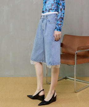 【26SPRING PRE-ORDER】Multi-Way Layered Denim Shorts