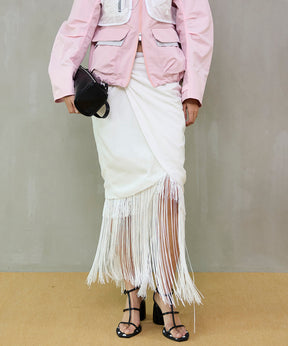 【26SPRING PRE-ORDER】Multi-Way Layered Twist Fringe Skirt