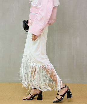 【26SPRING PRE-ORDER】Multi-Way Layered Twist Fringe Skirt