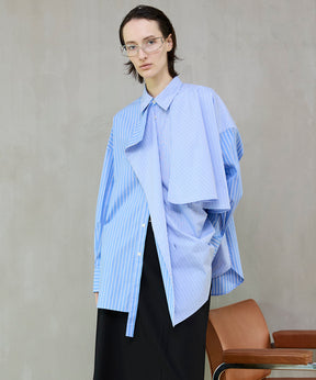 【26SPRING PRE-ORDER】Asymmetrical drape shirt