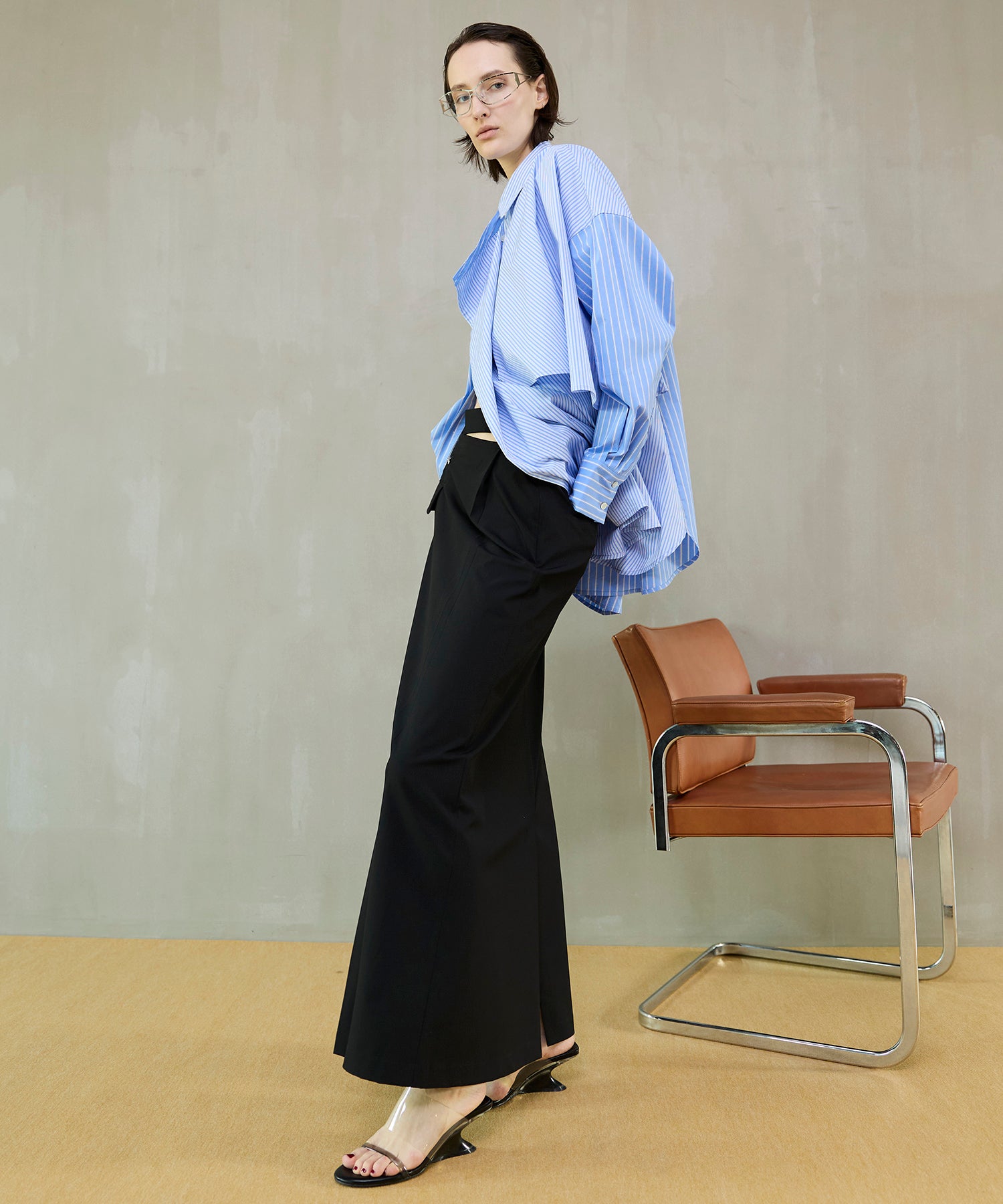 【26SPRING PRE-ORDER】Sewing Tack Maxi Skirt