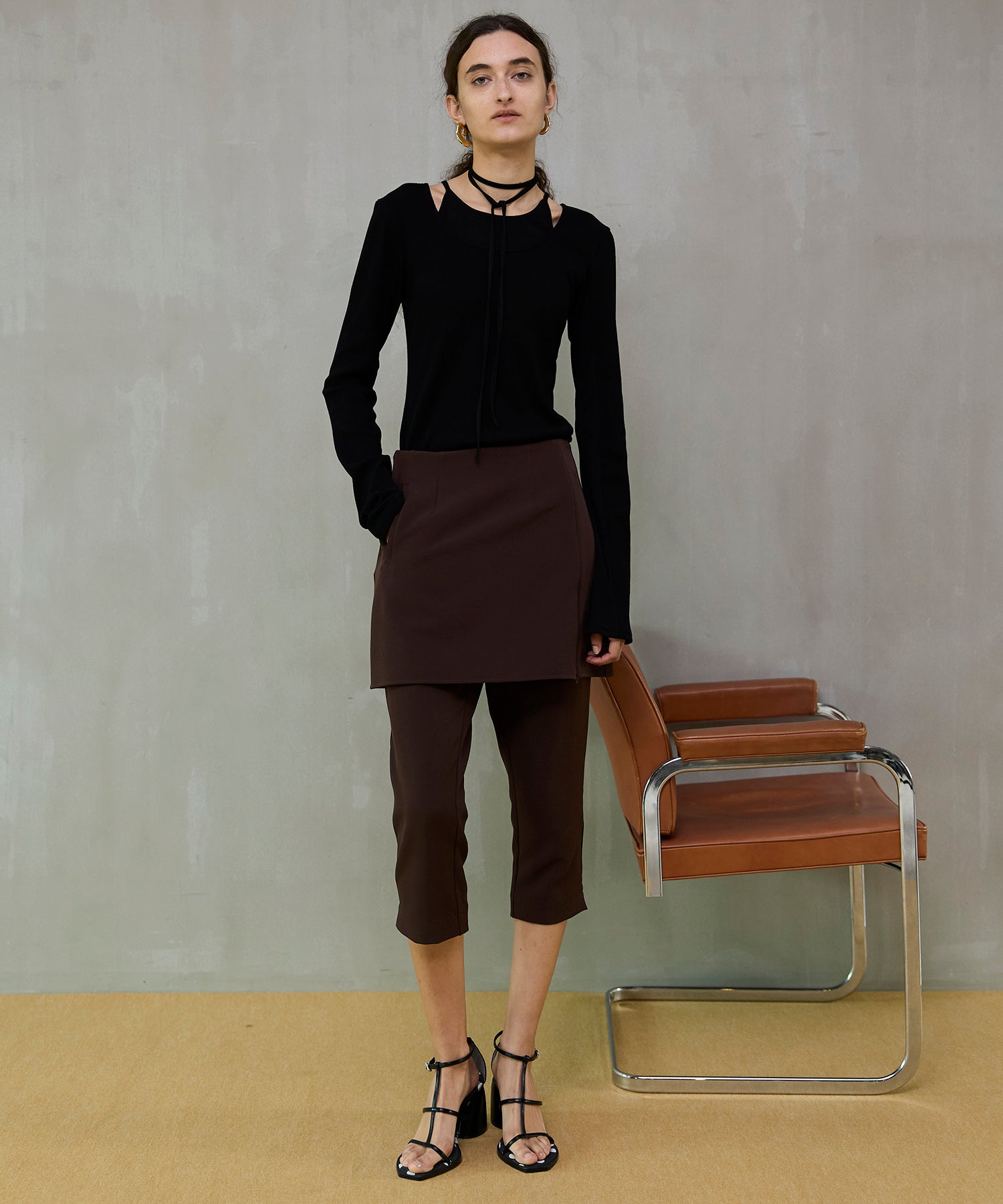 【26SPRING PRE-ORDER】Mini Skirt Layer Capri Pants