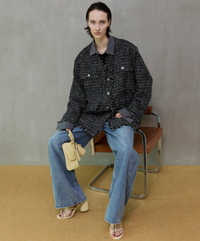 【26SPRING PRE-ORDER】Fringe Tweed Long Jacket