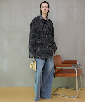 【26SPRING PRE-ORDER】Fringe Tweed Long Jacket