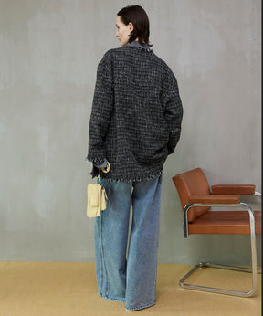 【26SPRING PRE-ORDER】Fringe Tweed Long Jacket