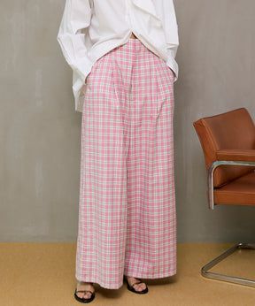 [26SPRING PRE-ORDER] 체크 와이드 팬츠