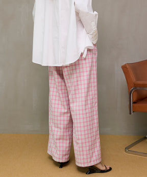 [26SPRING PRE-ORDER] 체크 와이드 팬츠