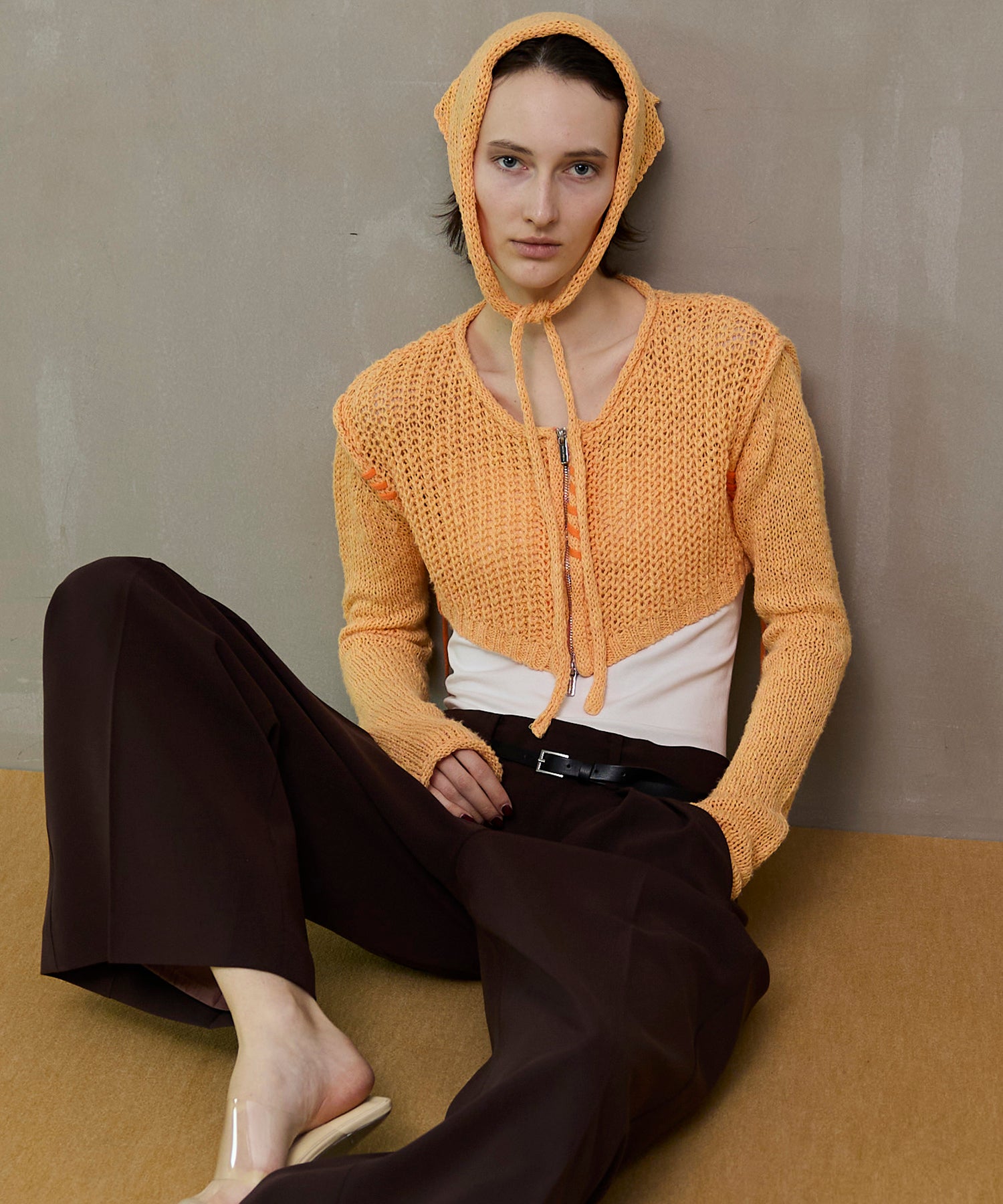 【26SPRING PRE-ORDER】Zip Short Cardigan with Babouche Collar