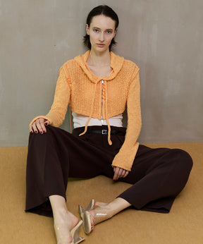 【26SPRING PRE-ORDER】Zip Short Cardigan with Babouche Collar