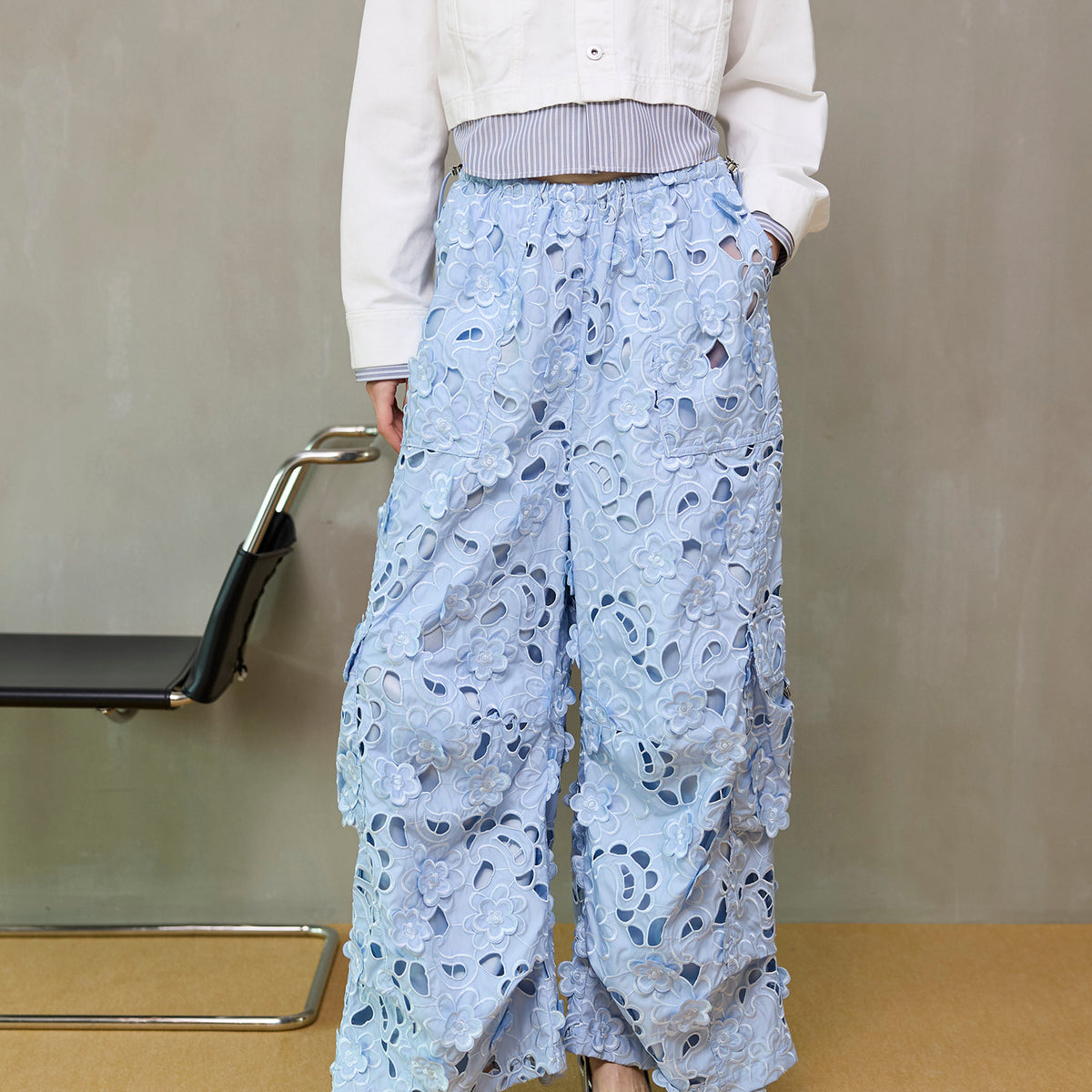 Cut-Off Flower Pants