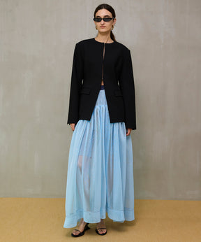 【26SPRING PRE-ORDER】No-Collar 2WAY Ribbon Jacket