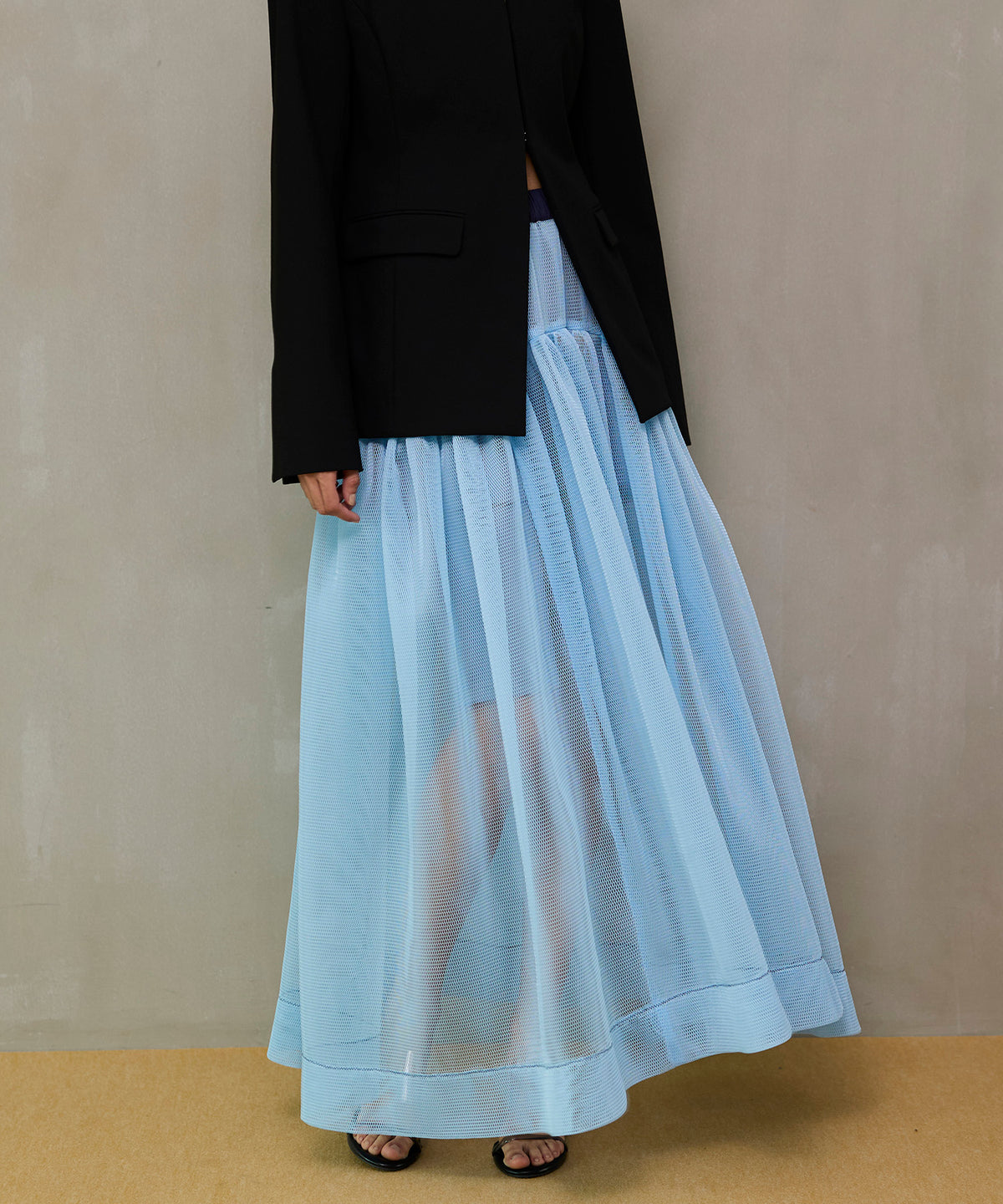 【26SPRING PRE-ORDER】Sponge Mesh Flare Skirt
