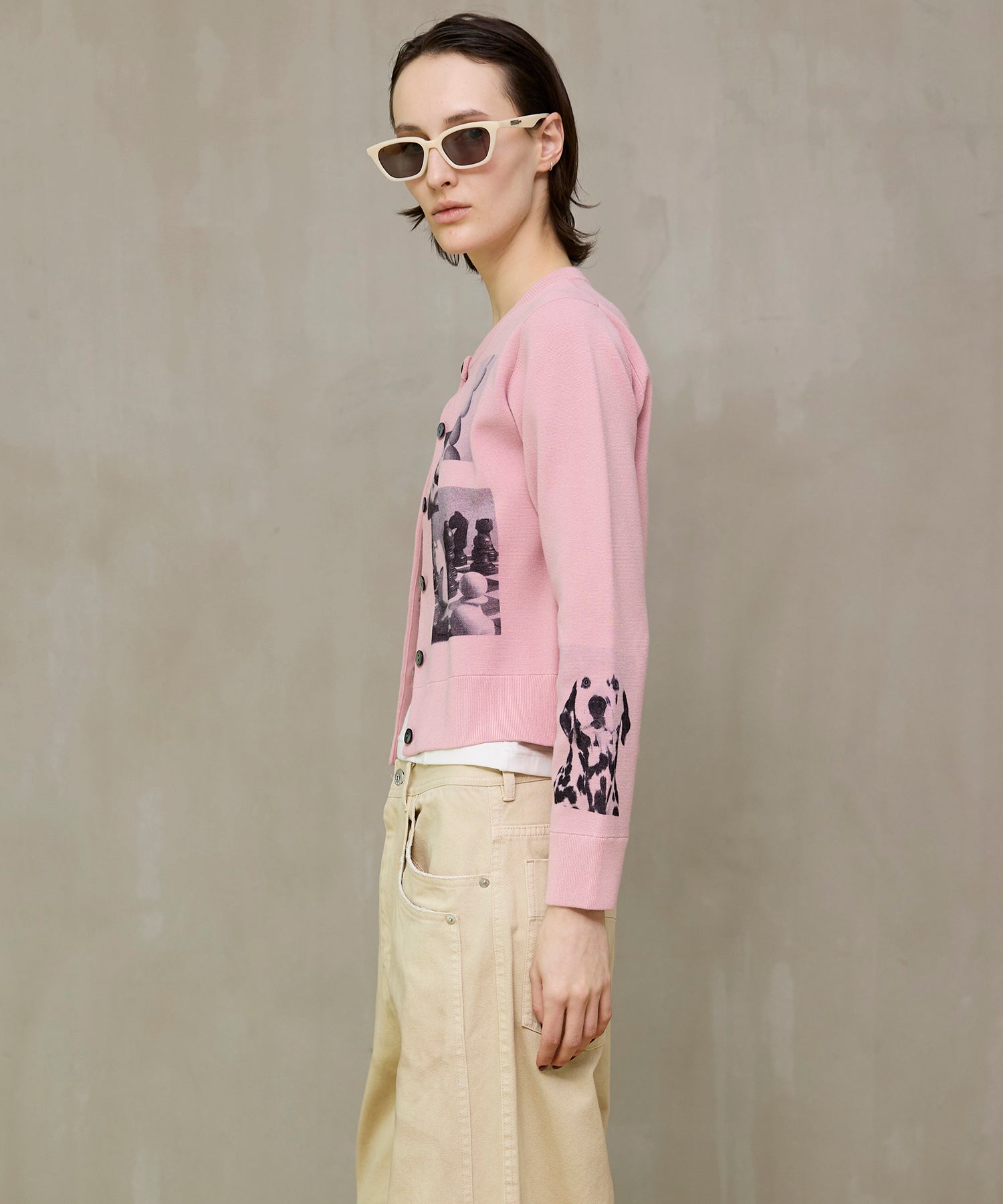 【26SPRING PRE-ORDER】Photo Collage Compact Knit Cardigan