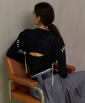 【26SPRING PRE-ORDER】Zip Short Cardigan with Babouche Collar