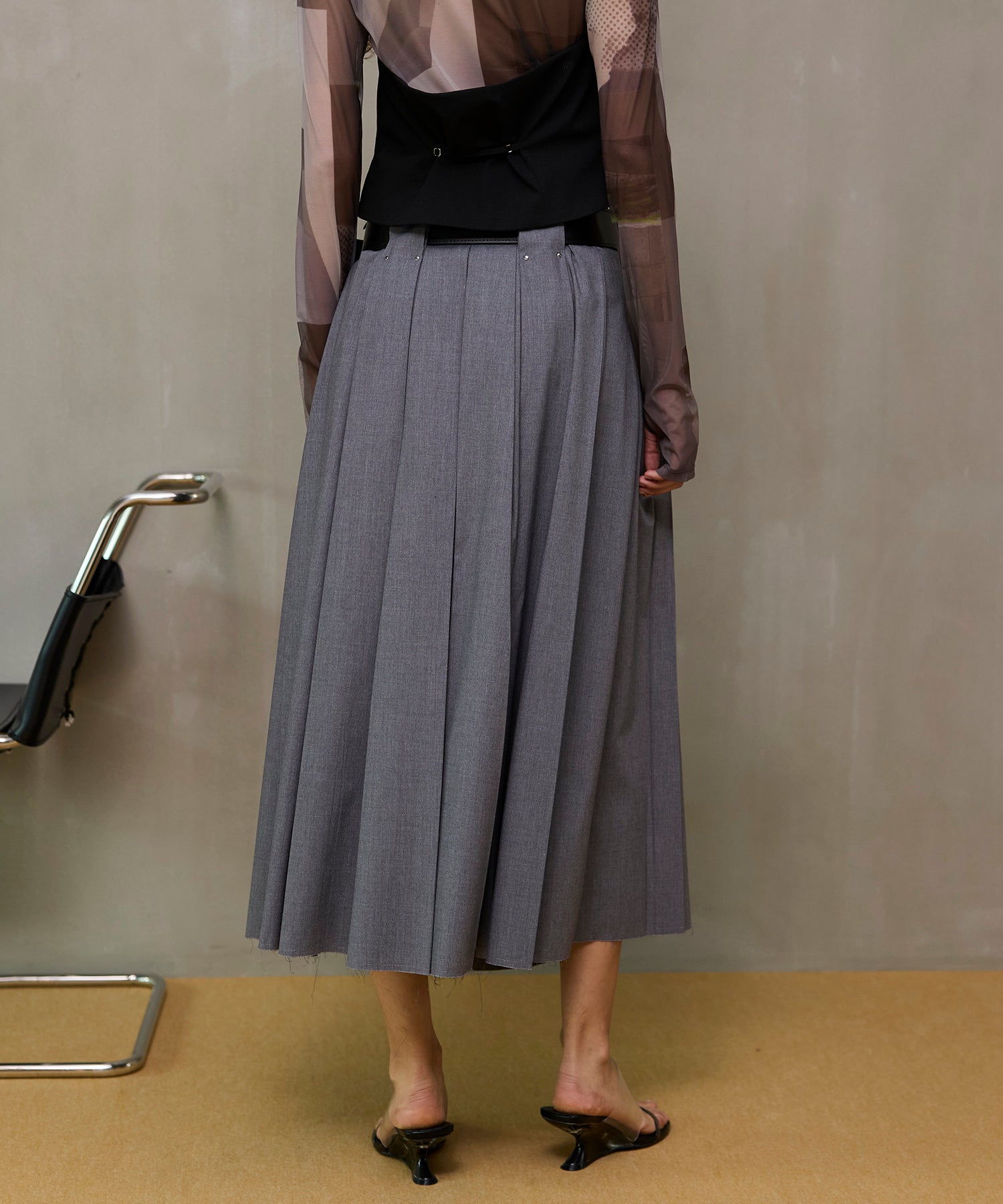 【26SPRING PRE-ORDER】Belted Pleated Skirt