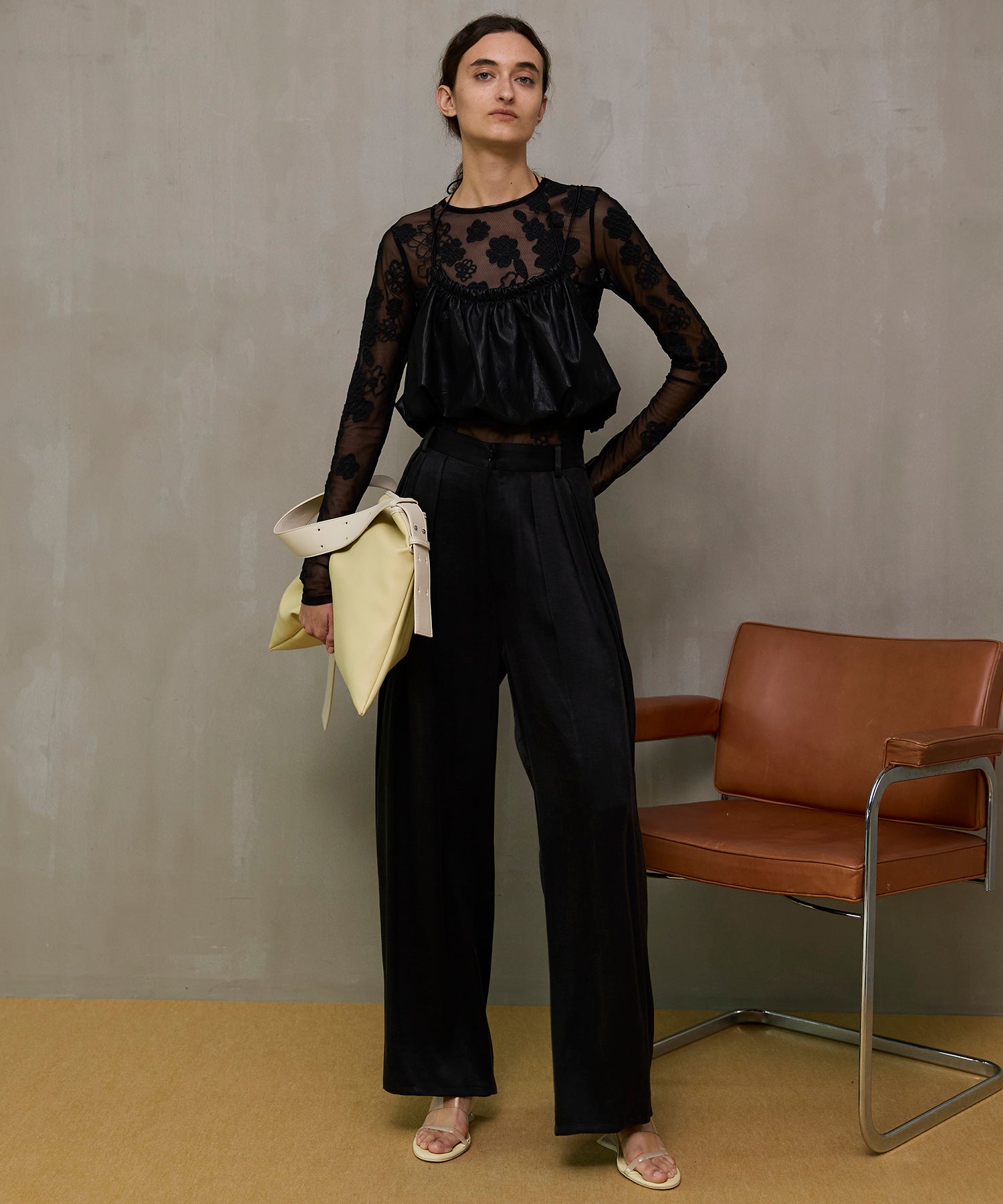 【26SPRING PRE-ORDER】Flower Embroidery Sheer Tops